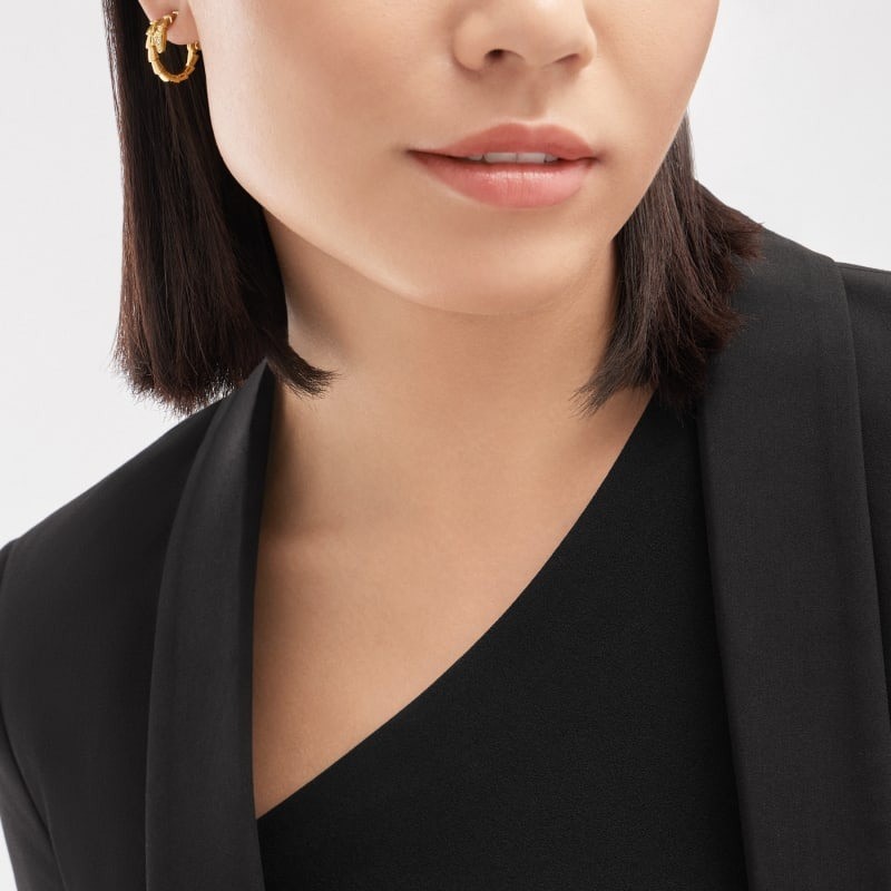 Bv1g*ai Serpenti Viper Earrings Yellow Gold For Women 360444