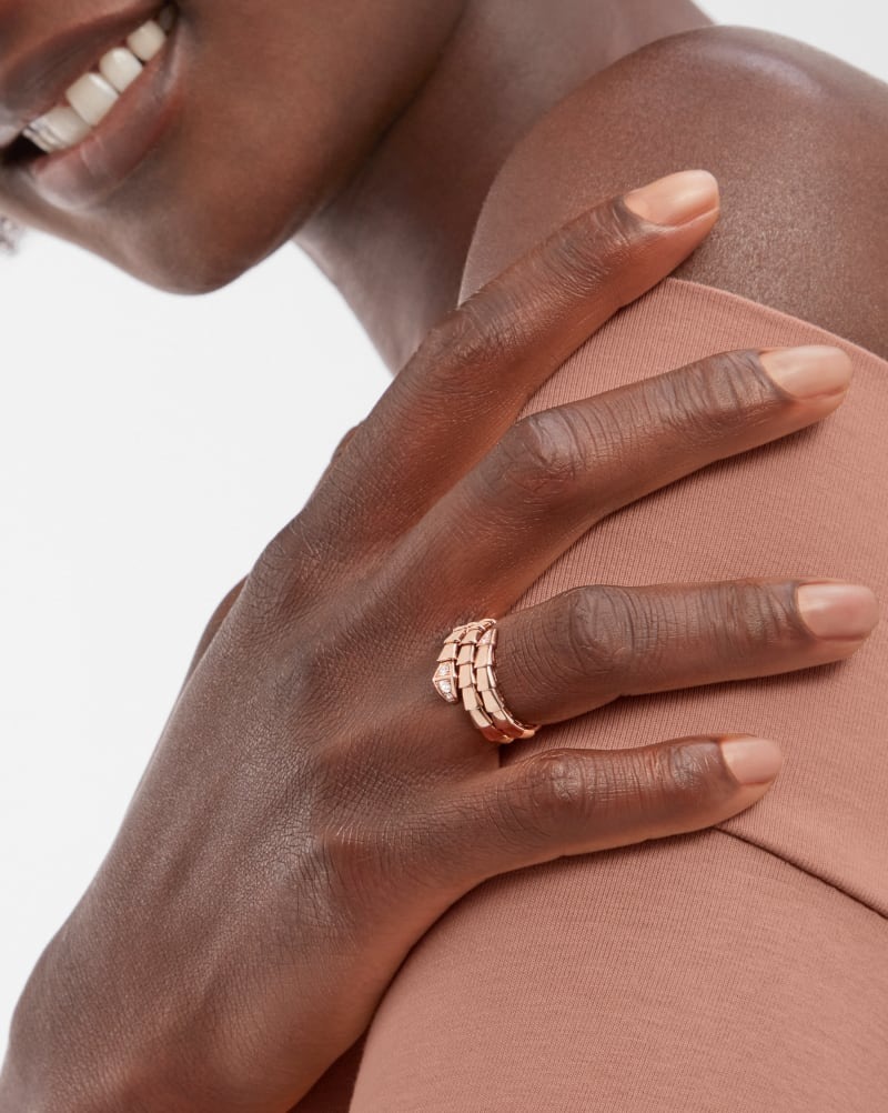 Bv1g*ai Serpenti Viper Ring Rose Gold For Women 357867