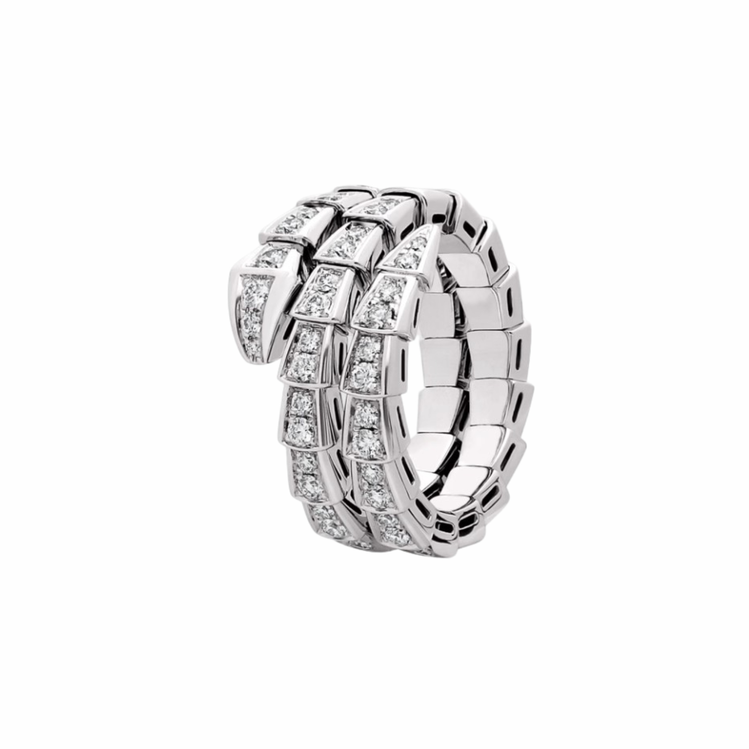Bv1g*ai Serpenti Viper Ring White Gold For Women 357266