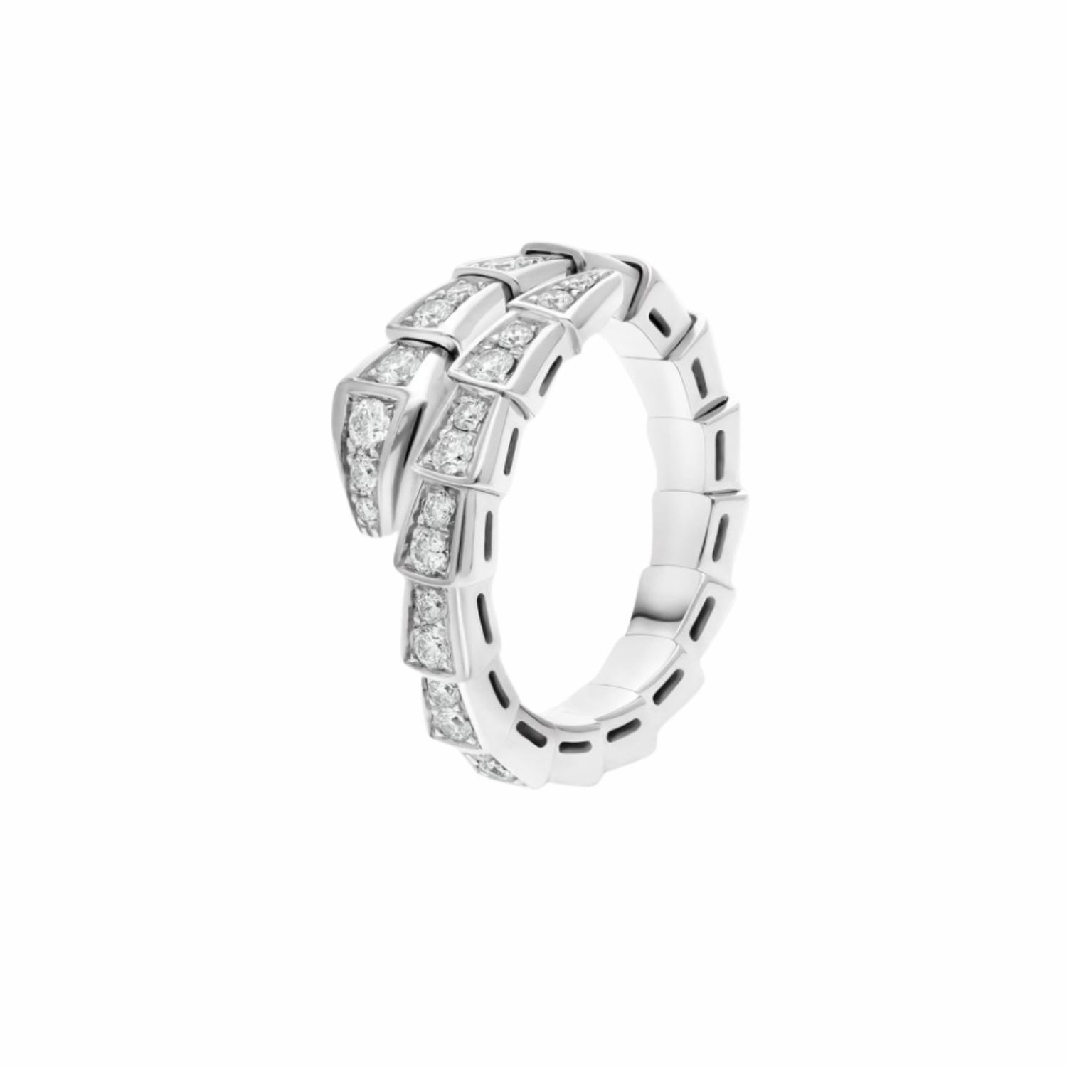 Bv1g*ai Serpenti Viper Ring White Gold For Women 354707