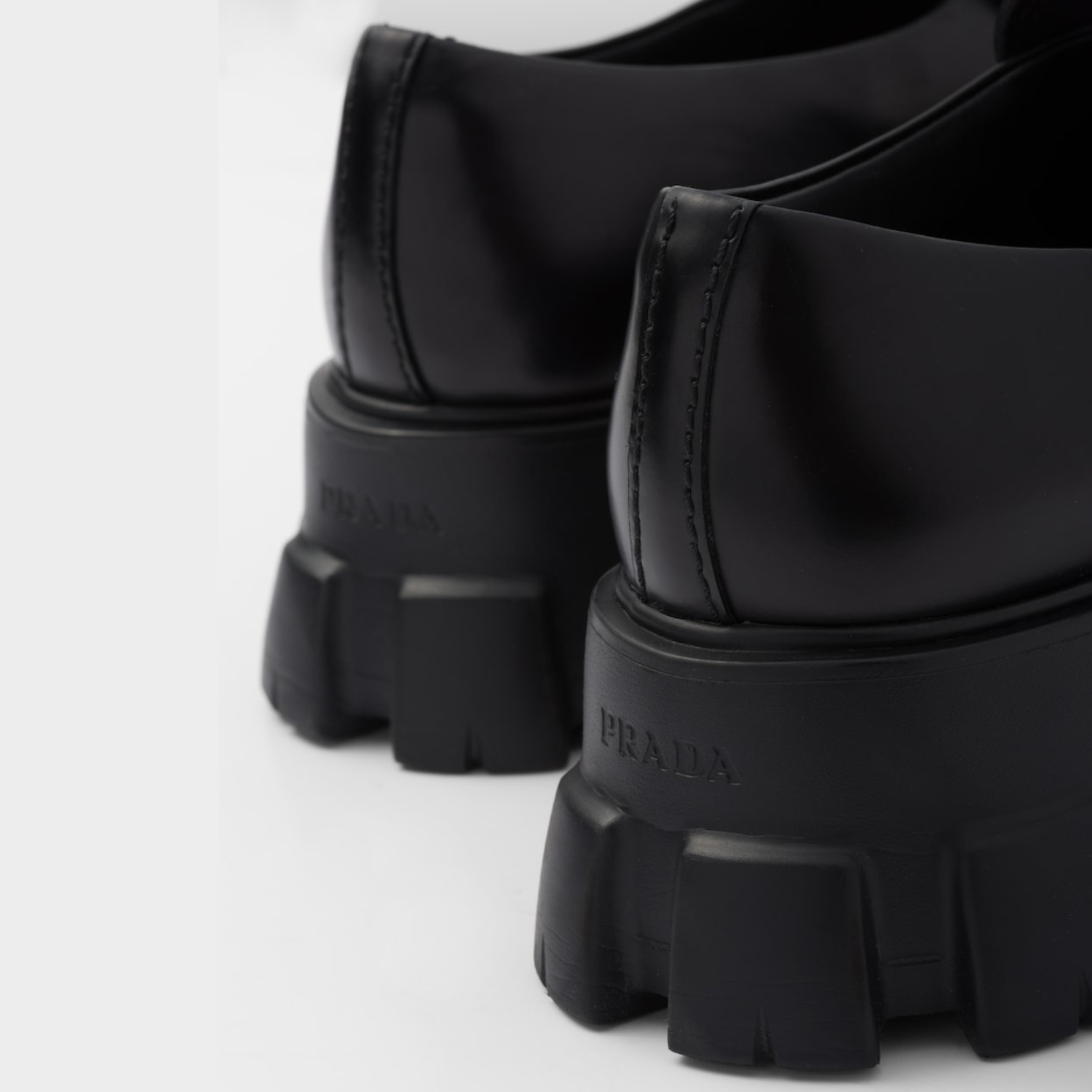 Pra*a Leather Loafers Black For Men 2DE129_B4L_F0002