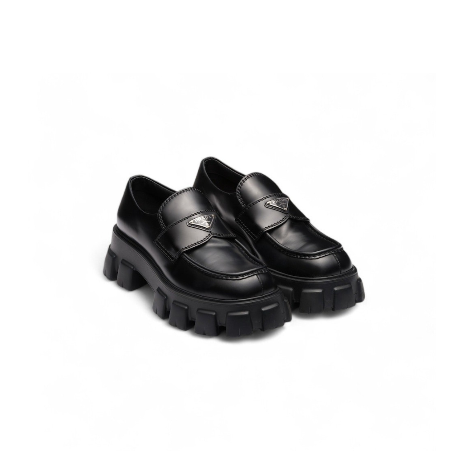 Pra*a Leather Loafers Black For Men 2DE129_B4L_F0002