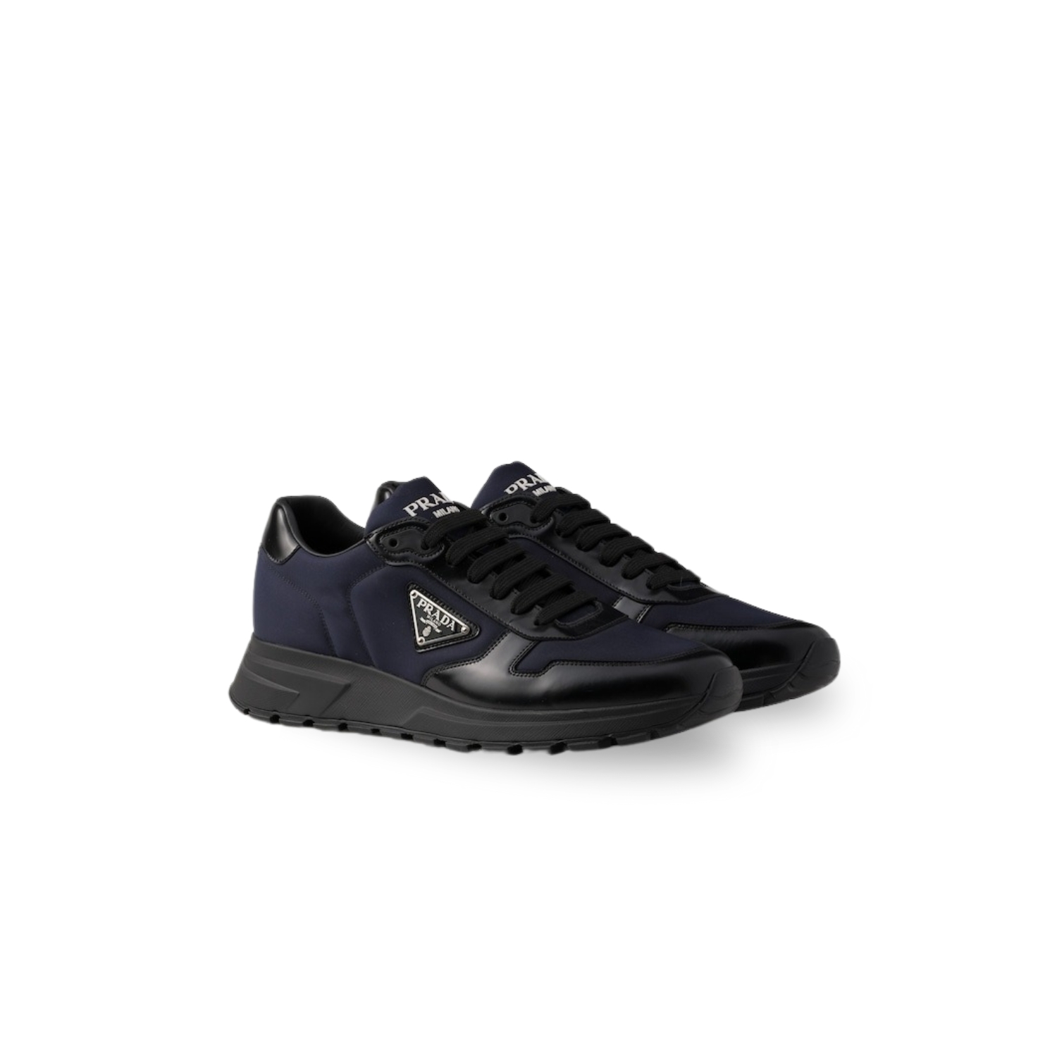 Pra*a Prax 01 Re-Nylon And Brushed Leather Sneakers Blue/Black For Men 2EE369_3LF5_F0713_F_G000