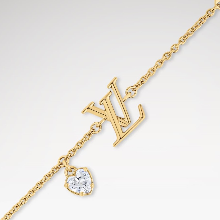 L0vis Vvtt0n LV Iconic Heart Bracelet Gold-Toned For Women M1342A
