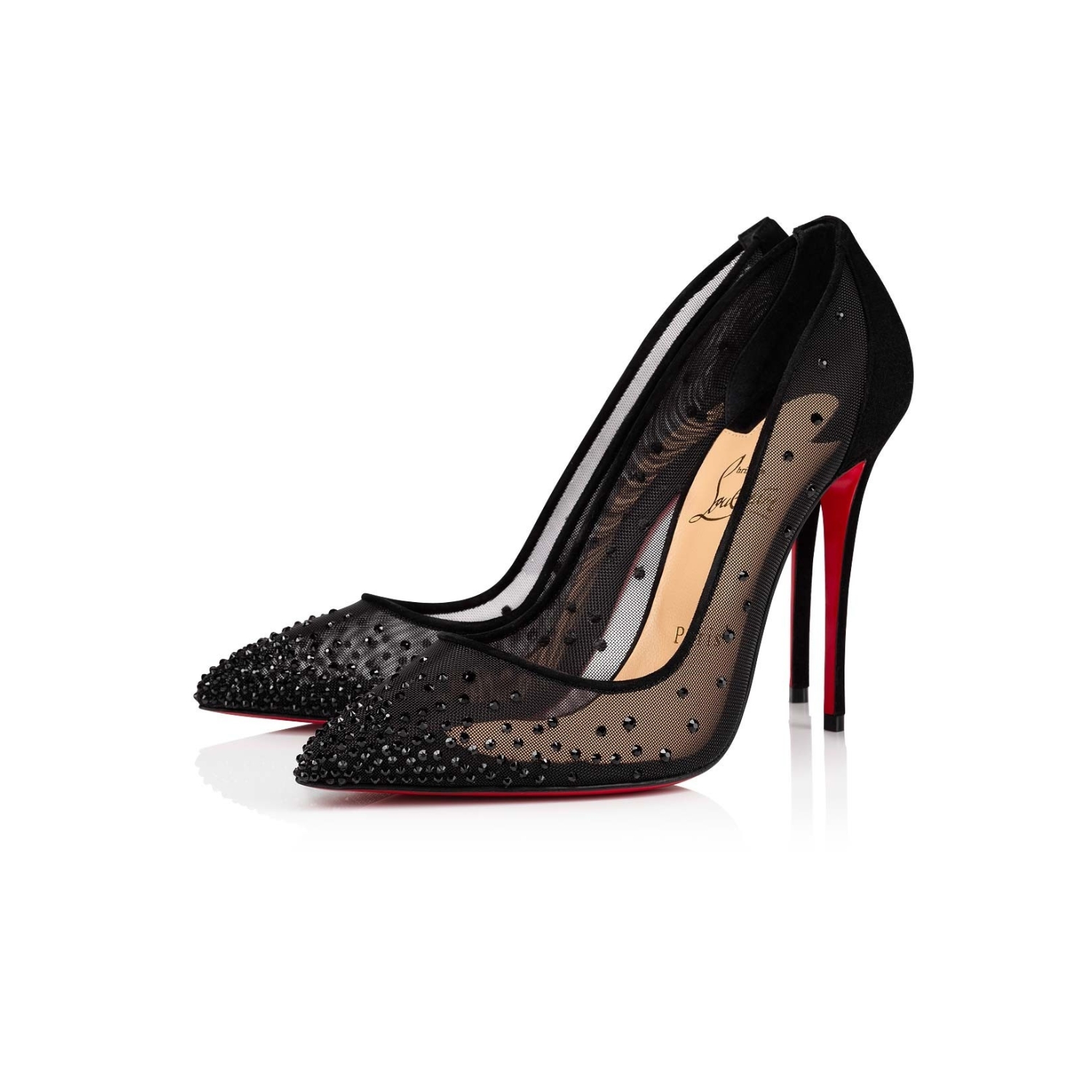 Chr1st1an Louboutin Follies Strass Pumps Black For Women 100mm 1221335CM47