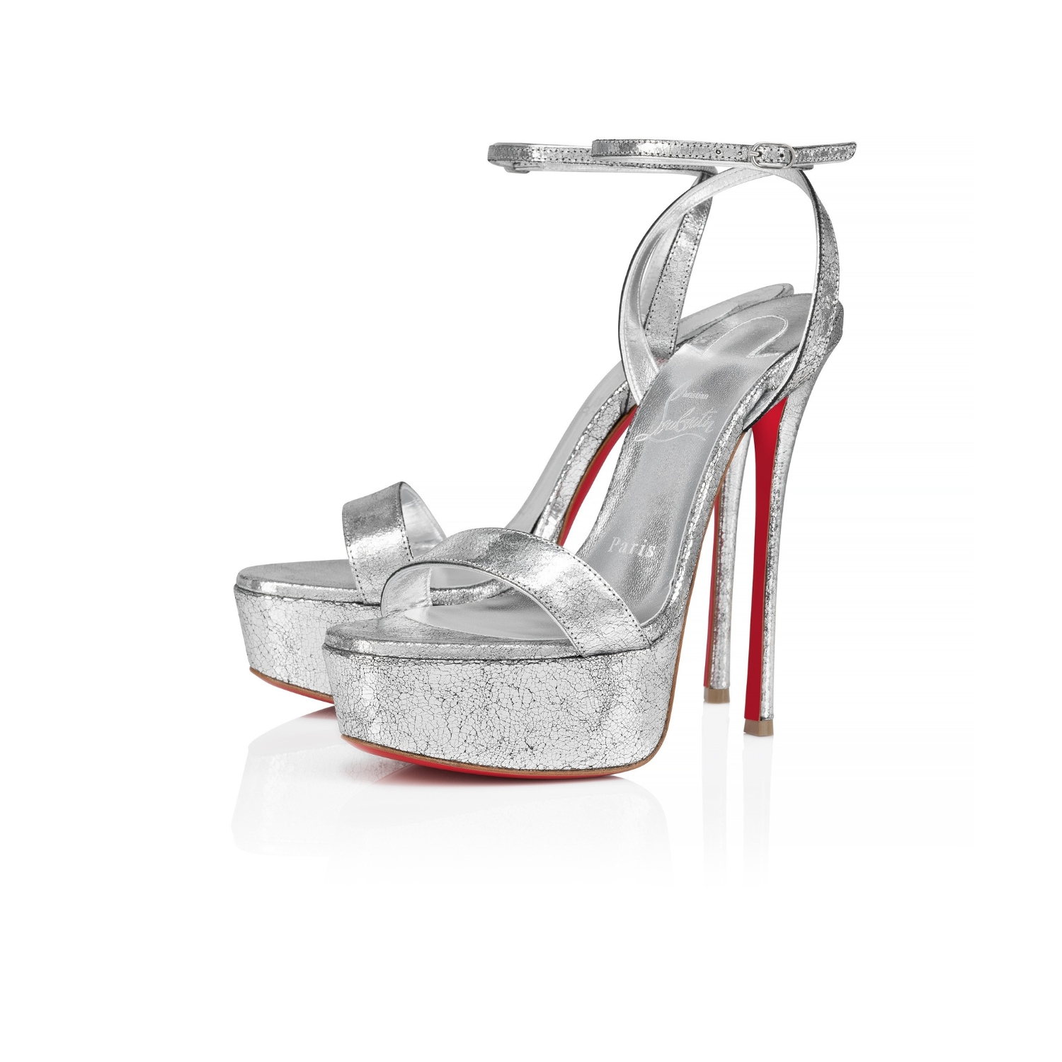 Chr1st1an Louboutin Loubi Queen Alta Silver For Women 150mm 1250489S211