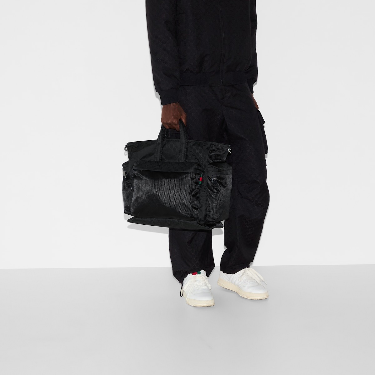 Gvc*1 Large GG Tote Bag Black For Men 15in/38cm 818962 FAEEE 1062