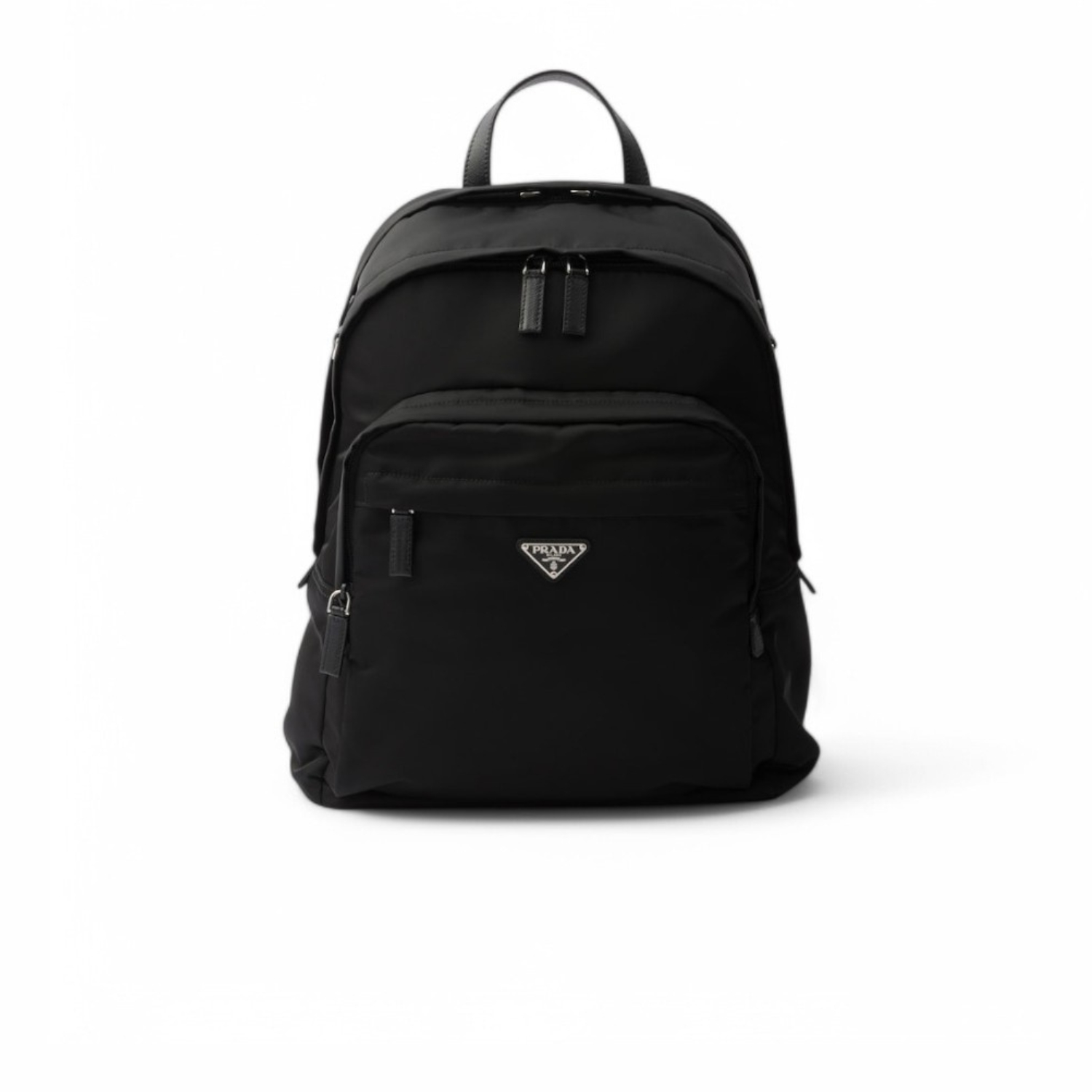 Pra*a Re-Nylon And Saffiano Leather Backpack Black For Men 12.2in/31cm 2VZ048_2DMG_F0002_V_OOO