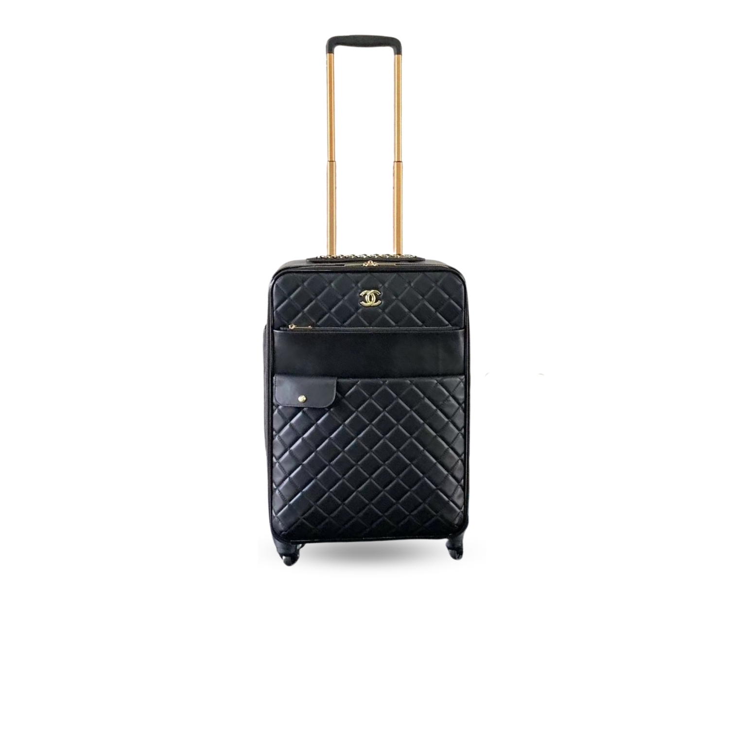 Ch**el Quilted Suitcase Black For Women 19.7in/50cm