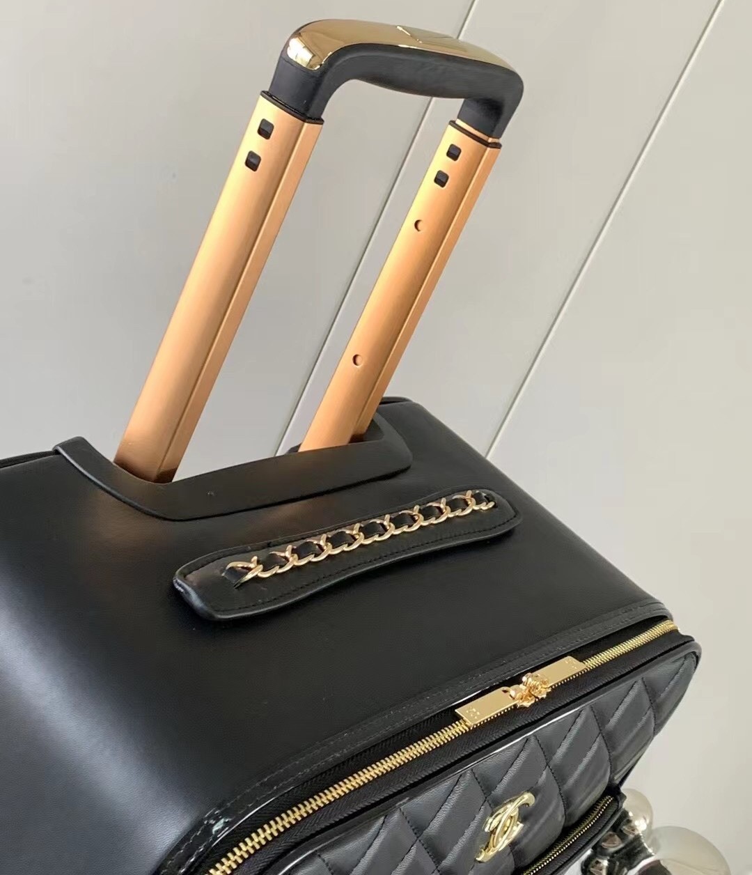 Ch**el Quilted Suitcase Black For Women 19.7in/50cm