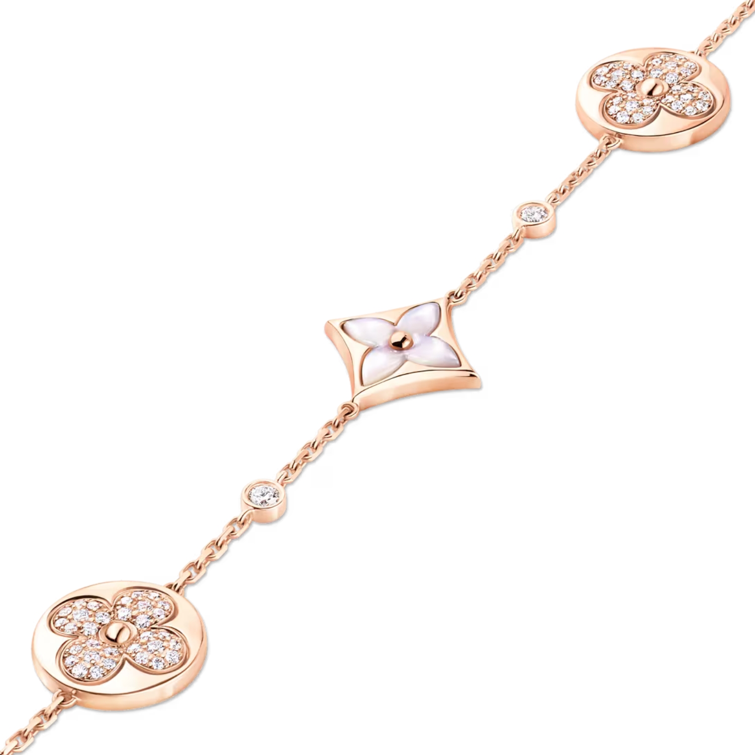 L0vis Vvtt0n Color Blossom BB Star And Sun Multi-Motif Bracelet Pink-Toned For Women QA5120
