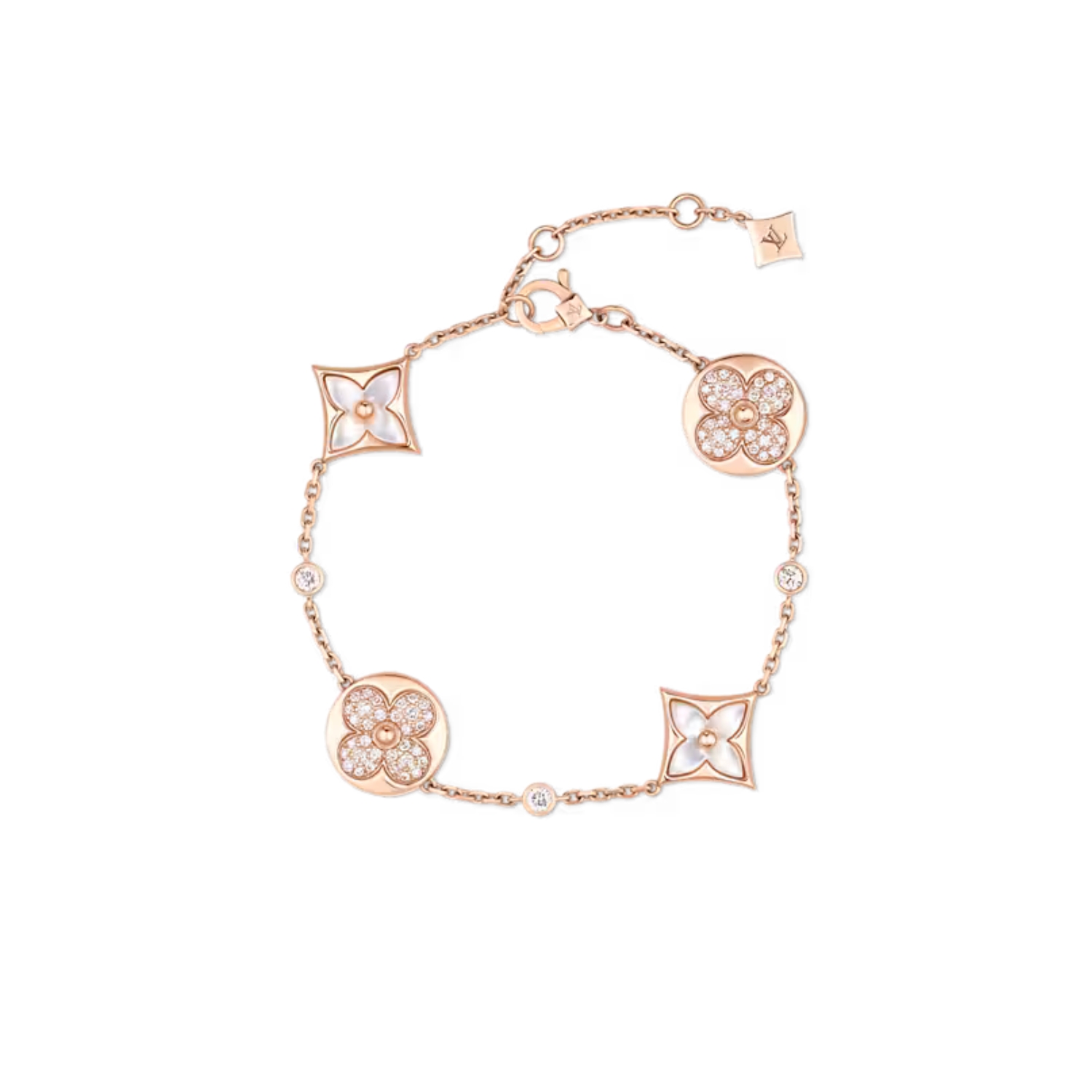 L0vis Vvtt0n Color Blossom BB Star And Sun Multi-Motif Bracelet Pink-Toned For Women QA5120