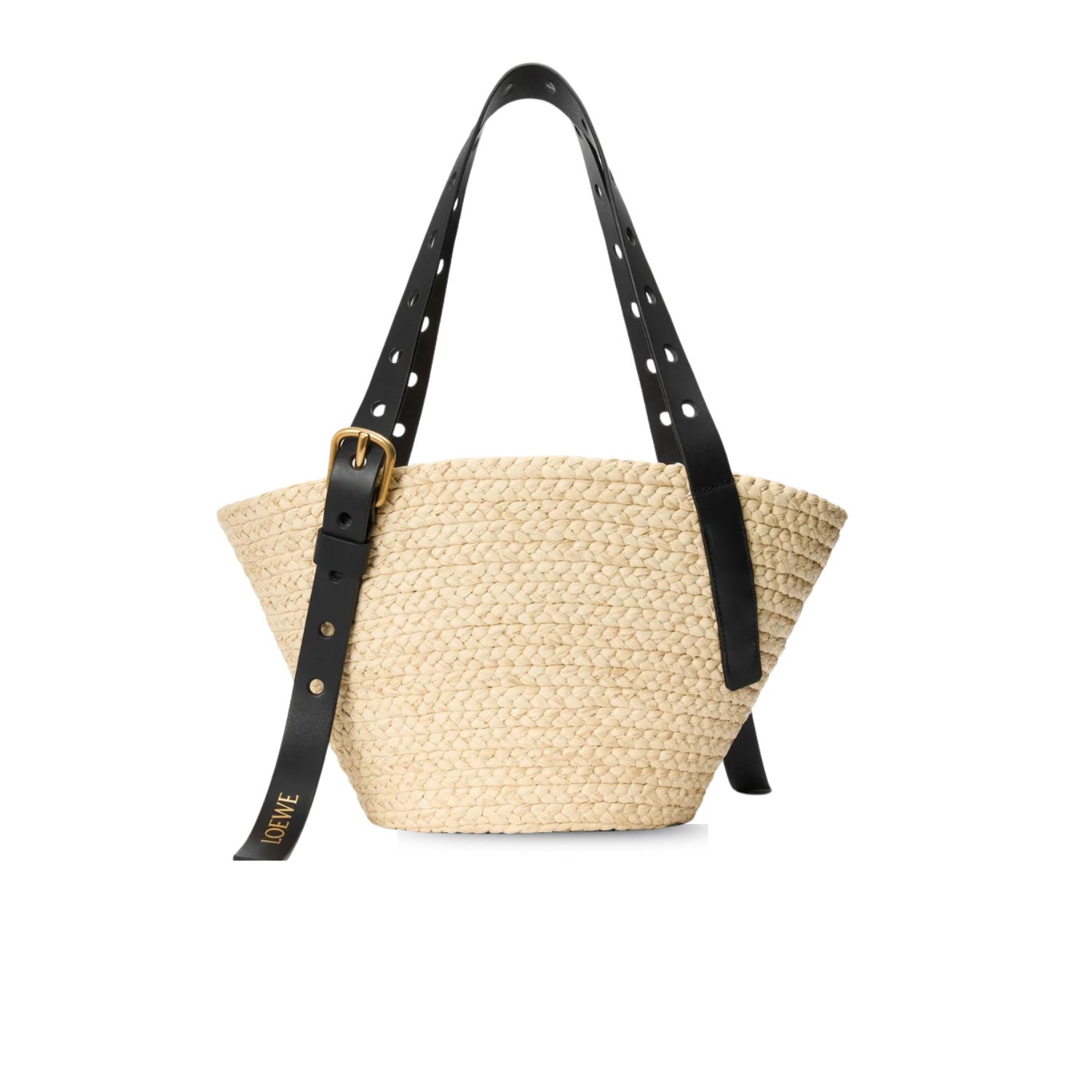 L0ew* Small Punch Hole Basket Raffia Natural For Women 22.5cm/8.9in – A223BBPX01
