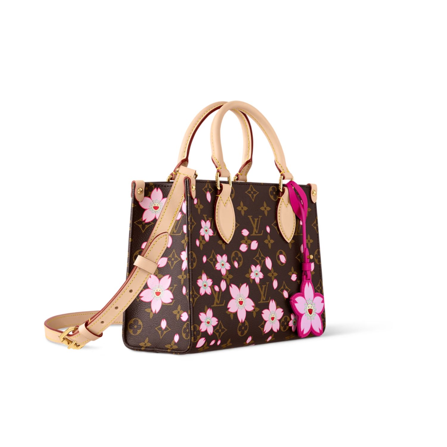 L0vis Vvtt0n LV x Murakami OnTheGo PM Sakura Brown For Women 25cm/9.8in – M13269