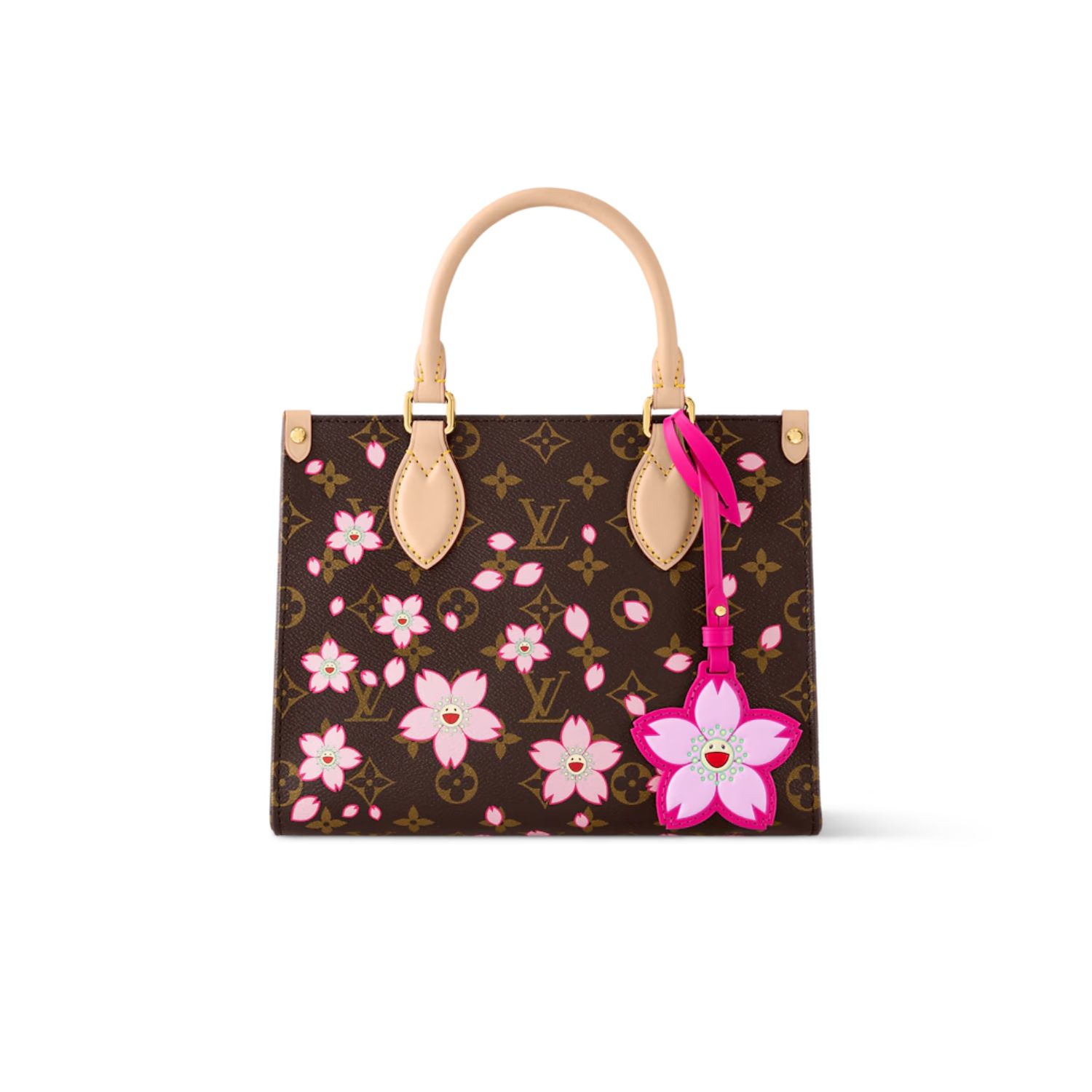 L0vis Vvtt0n LV x Murakami OnTheGo PM Sakura Brown For Women 25cm/9.8in – M13269