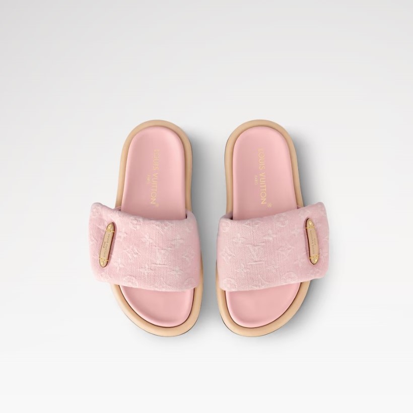 L0vis Vvtt0n Pool Pillow Flat Comfort Mule Pink For Women 1AGUZD