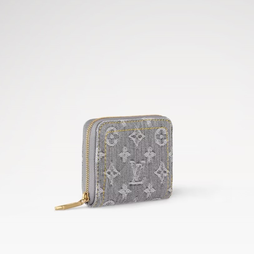 L0vis Vvtt0n Zippy Coin Purse Washed Gray For Women 4.3in/11cm M14277