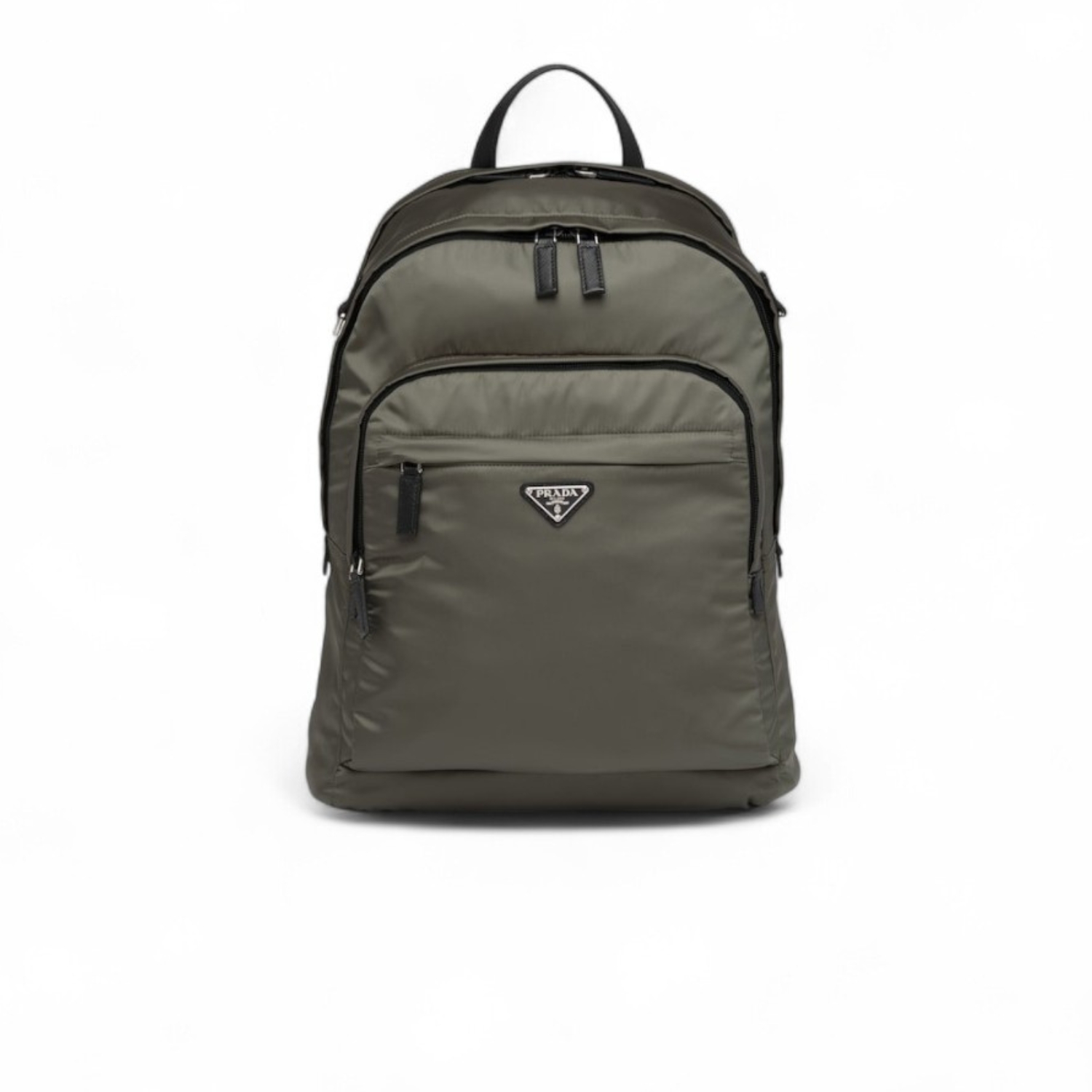 Pra*a Re-Nylon And Leather Backpack Forest Green For Men 12.2in/31cm 2VZ048_2DMG_F0414_V_OOO