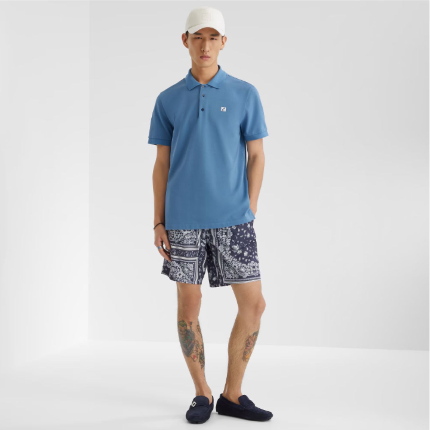 F**di Drivers Loafer Navy Blue For Men – 7D1682QK9F0QB0