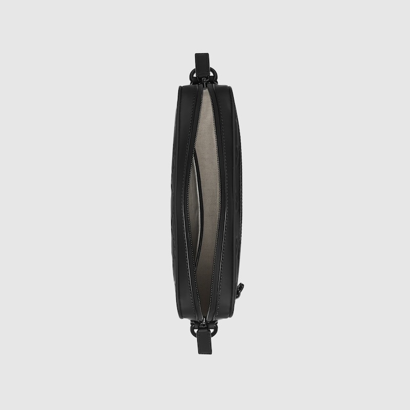 Gvc*1 Rubber-Effect Small Crossbody Bag Black For Men 9.4in/24cm 771293 AAC4D 1000