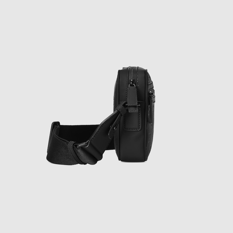 Gvc*1 Rubber-Effect Small Crossbody Bag Black For Men 9.4in/24cm 771293 AAC4D 1000