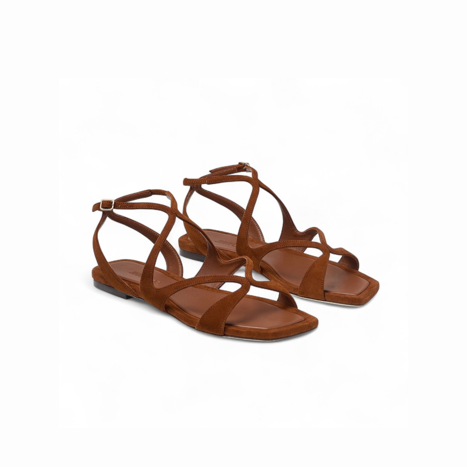 J1m*y Ch00 Ayla Flats Tan For Women AYLAFLATSUE