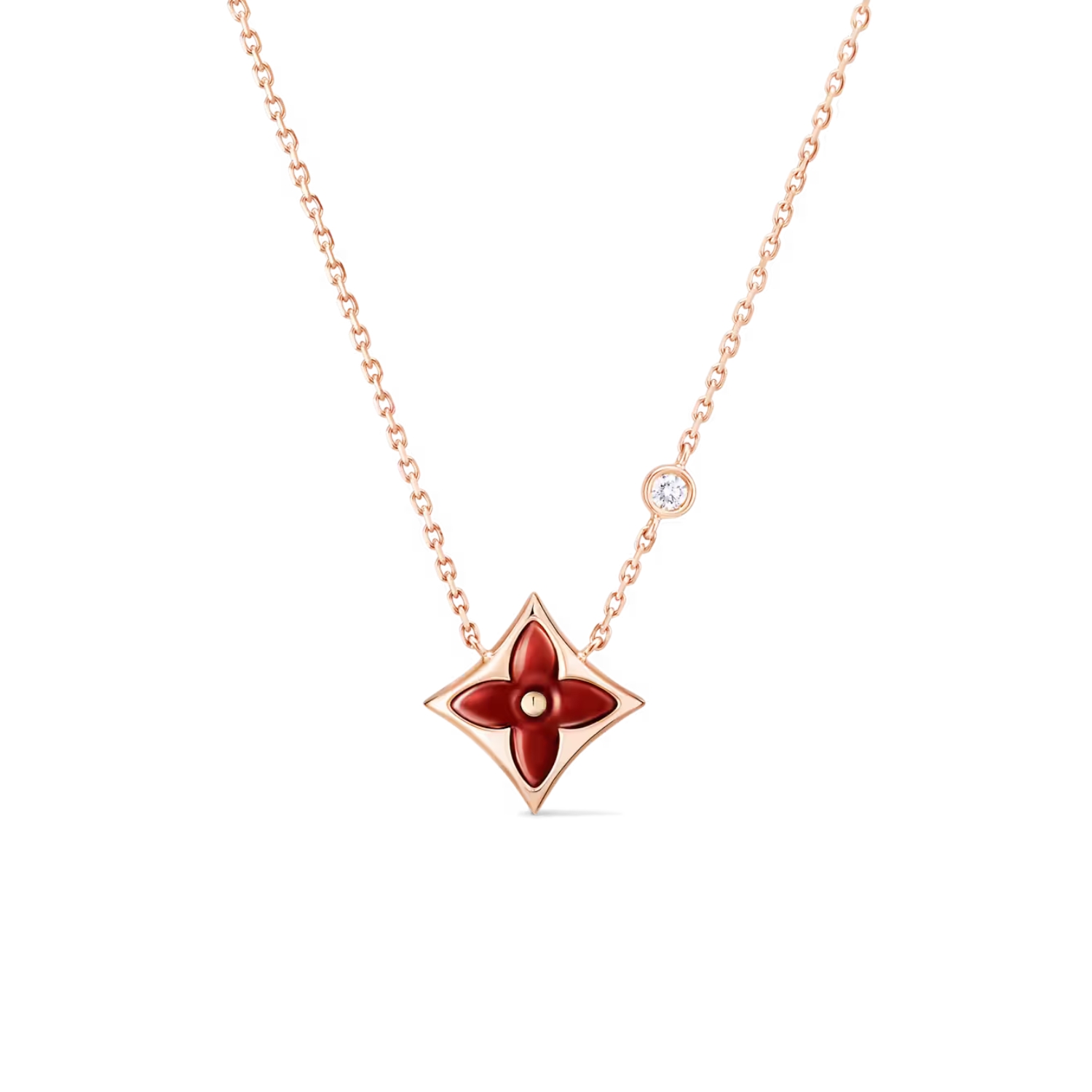 L0vis Vvtt0n Color Blossom BB Star Pendant Necklace Pink-Toned For Women Q93711
