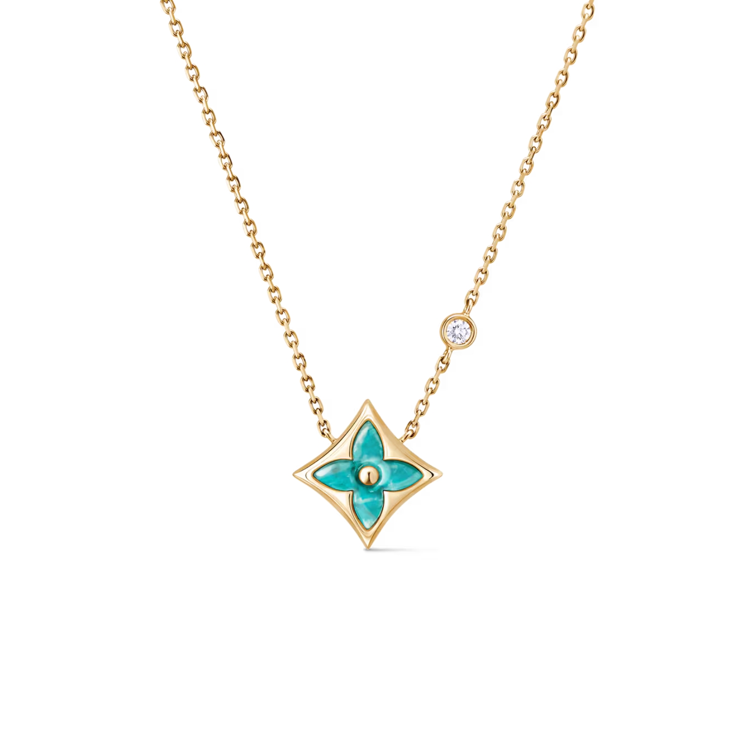 L0vis Vvtt0n Color Blossom BB Star Pendant Necklace Gold-Toned For Women Q03276
