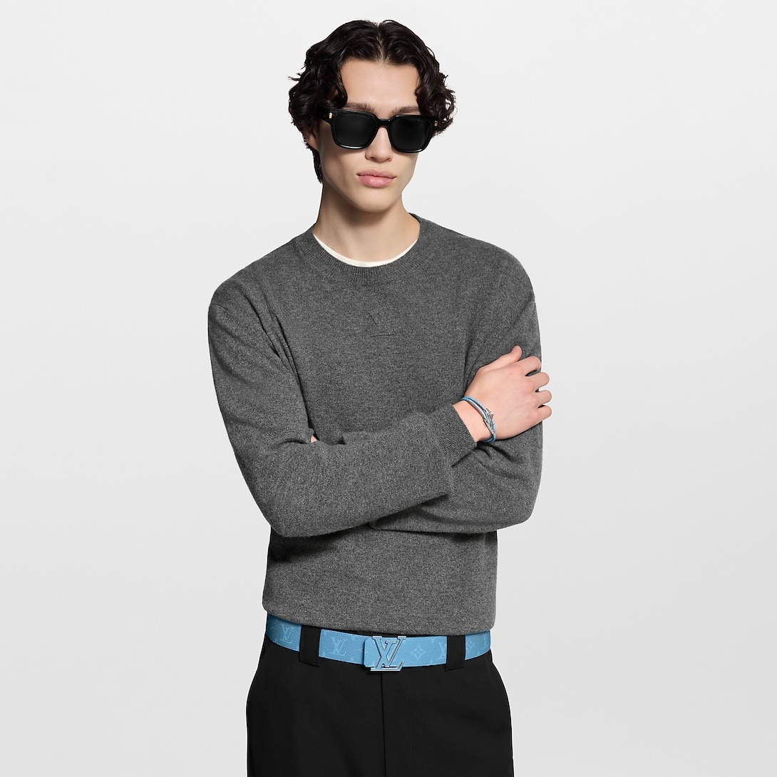 L0vis Vvtt0n LV Initiales 40mm Reversible Belt Sky Blue For Men M8965U