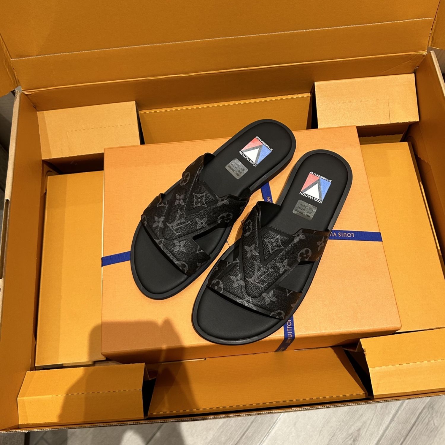 L0vis Vvtt0n Oasis Mule Monogram Black For Men