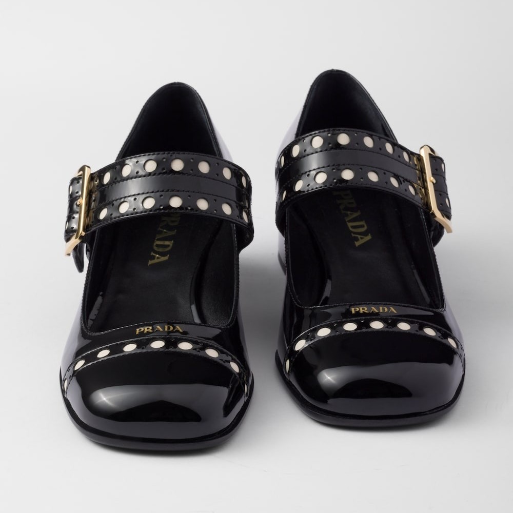 Pra*a Patent Leather Mary Jane Pumps Black For Women 1I816N_069_F0002_F_035