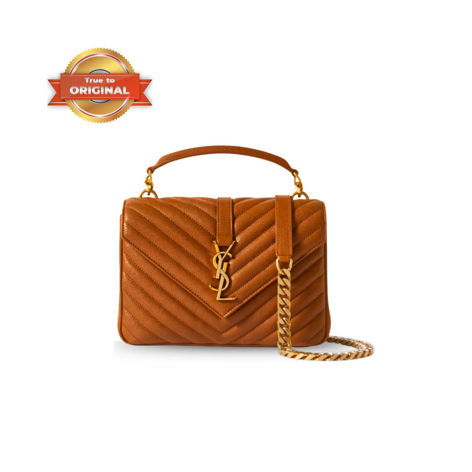 [True-to-ORIGINAL] Sa1nt Lau*nt College Medium Chain Bag Brown For Women‎ 9.4in/24cm 6002791U8077715