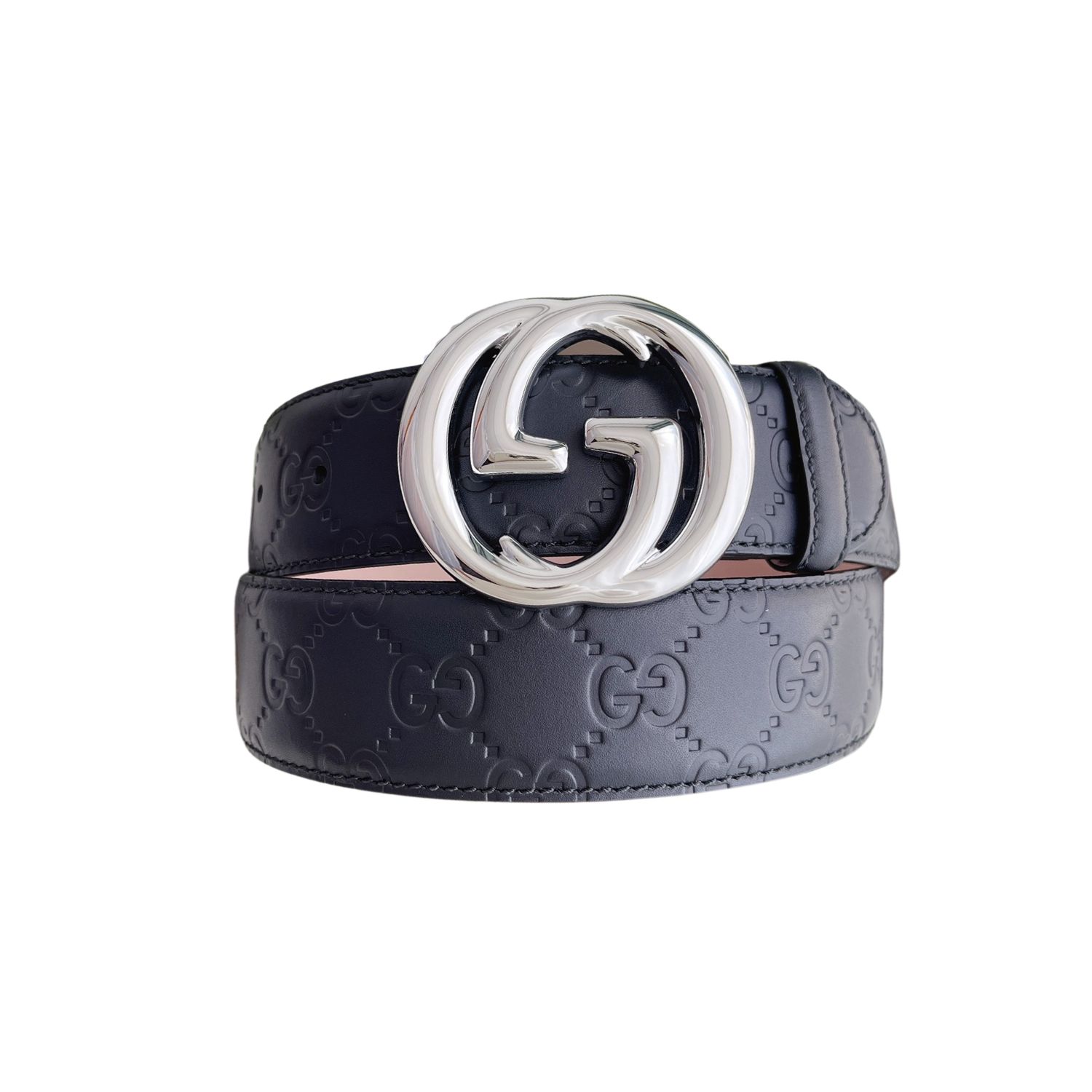 Gvc*1 GG Marmont Embossed Monogram Belt Black With Gold-Toned Buckle 40mm