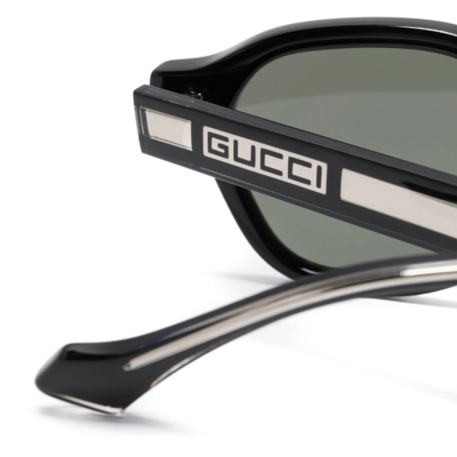 Gvc*1 Sunglasses Glossy Black With Silver Toned