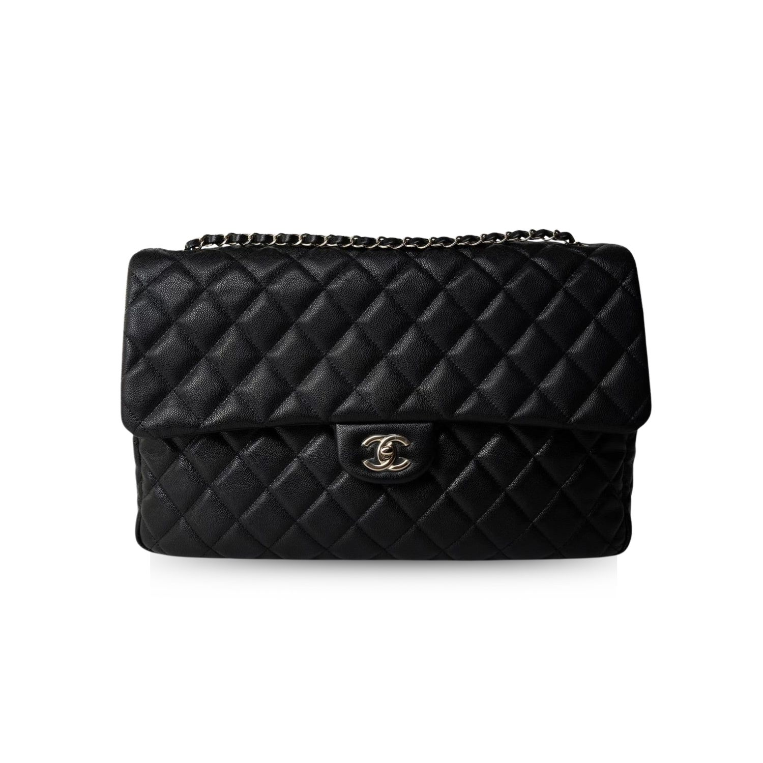 Ch**el Maxi Jumbo XL Classic Bag Black For Women 35cm/13.8in