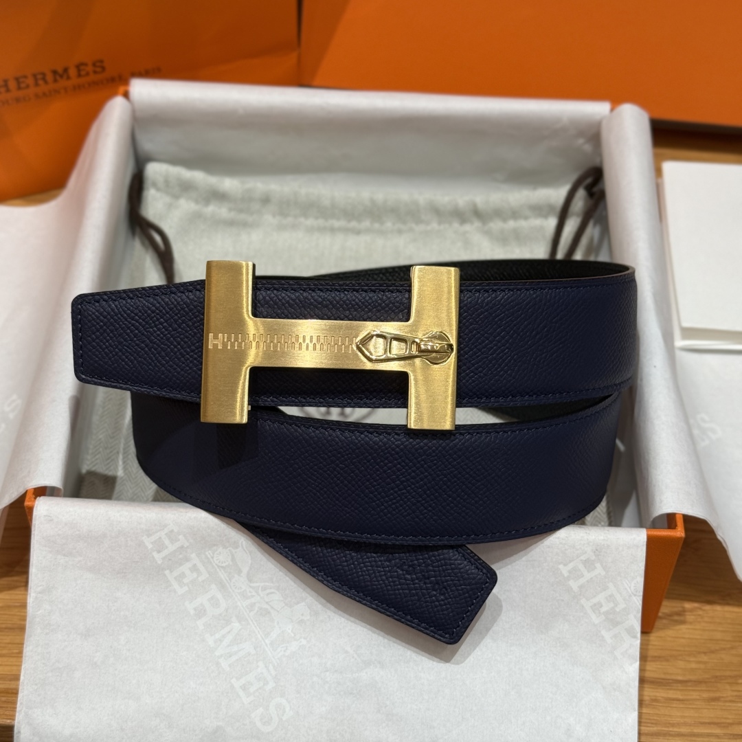 H**me5 “H-Zip” 38mm Reversible Belt Navy Blue & Black