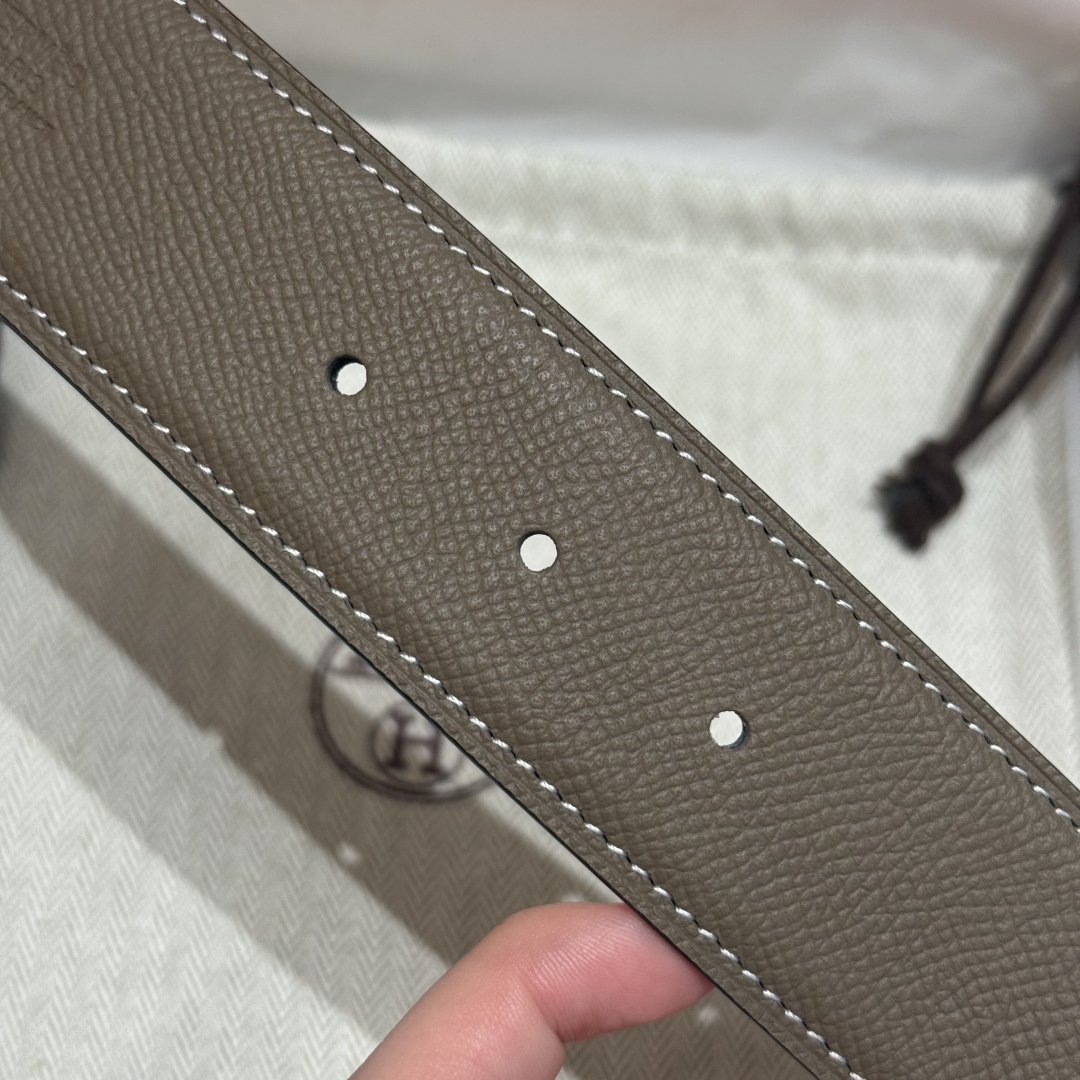 H**me5 “H-Zip” 38mm Reversible Belt Taupe & Black