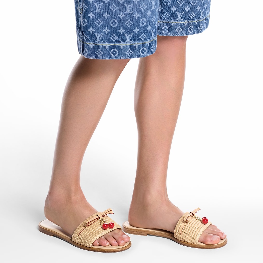 L0vis Vvtt0n LV x TM Lily Flat Mule Raffia For Women 1AHLRN