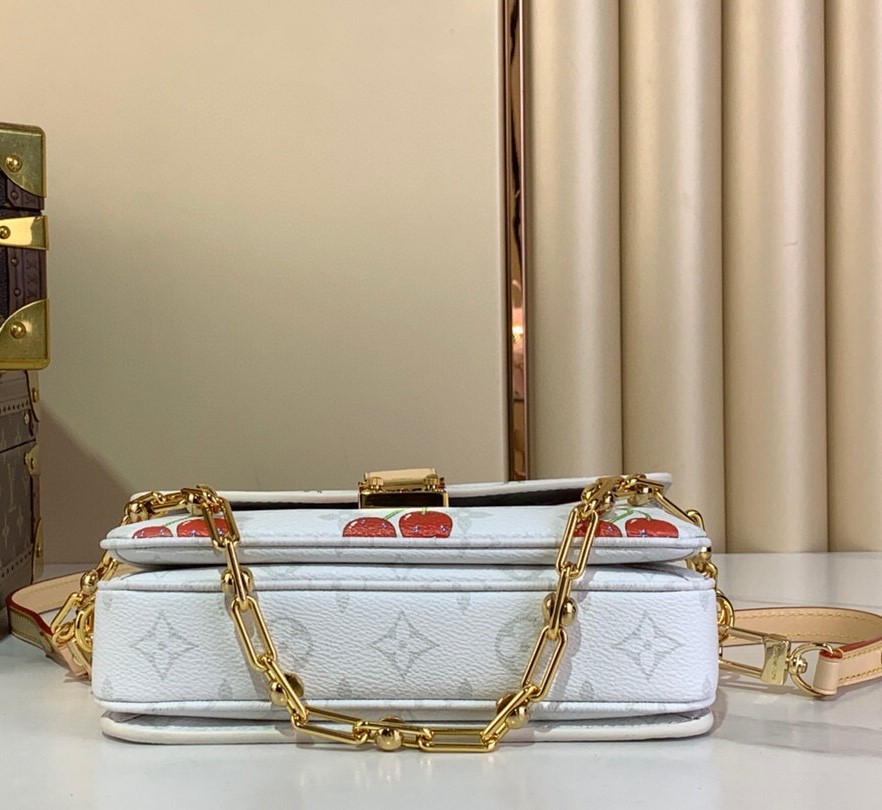 [True-to-ORIGINAL] L0vis Vvtt0n LV x TM Pochette Métis East West Cherry Canvas For Women 8.5in/21.5cm M14231