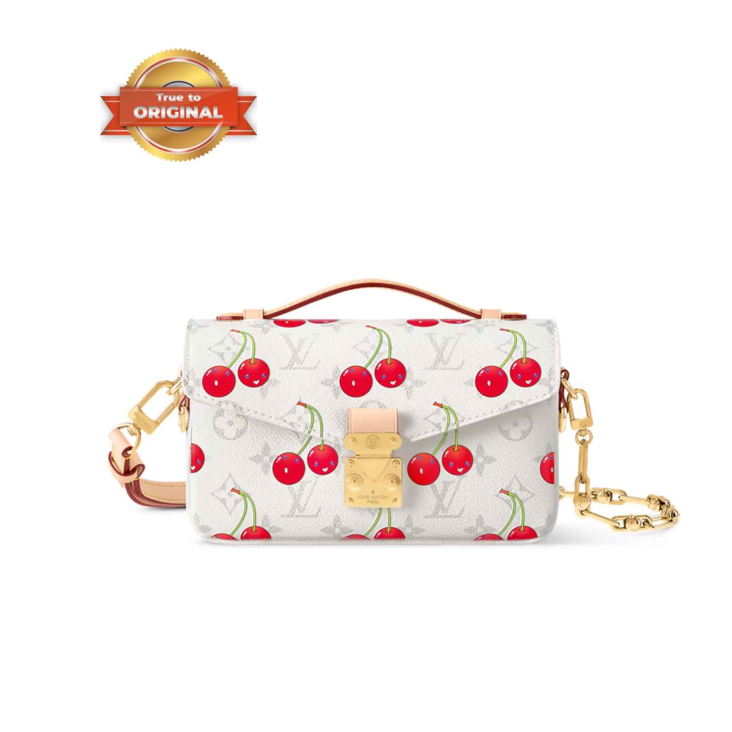 [True-to-ORIGINAL] L0vis Vvtt0n LV x TM Pochette Métis East West Cherry Canvas For Women 8.5in/21.5cm M14231