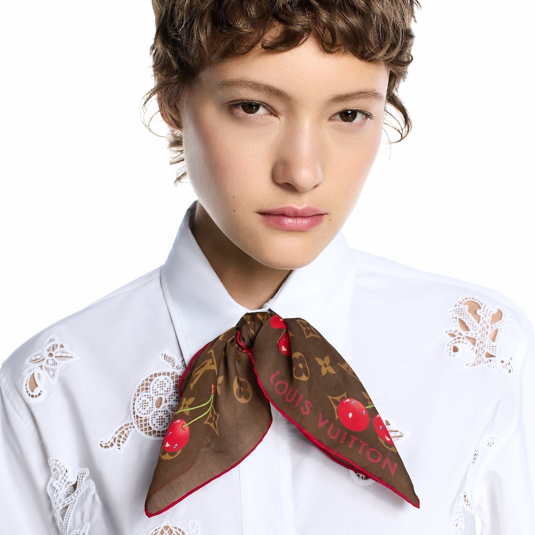 L0vis Vvtt0n LV x TM Monogram Cerise Square 55 Brown For Women 21.7in/55cm M96090