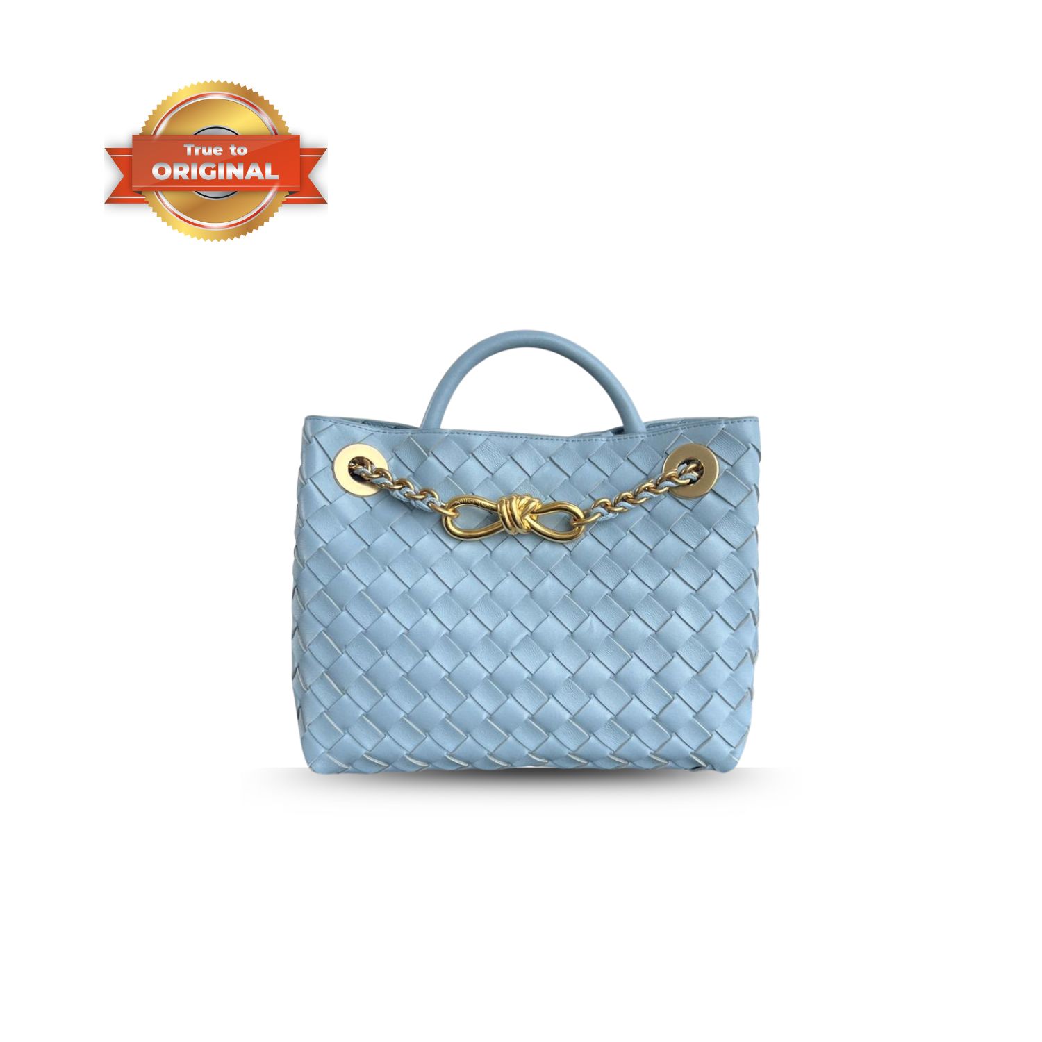 [True-to-ORIGINAL] B0tt*ga Ven*ta Small Andiamo With Chain Bag Blue 25cm/9.8in – 786008VCPP11728