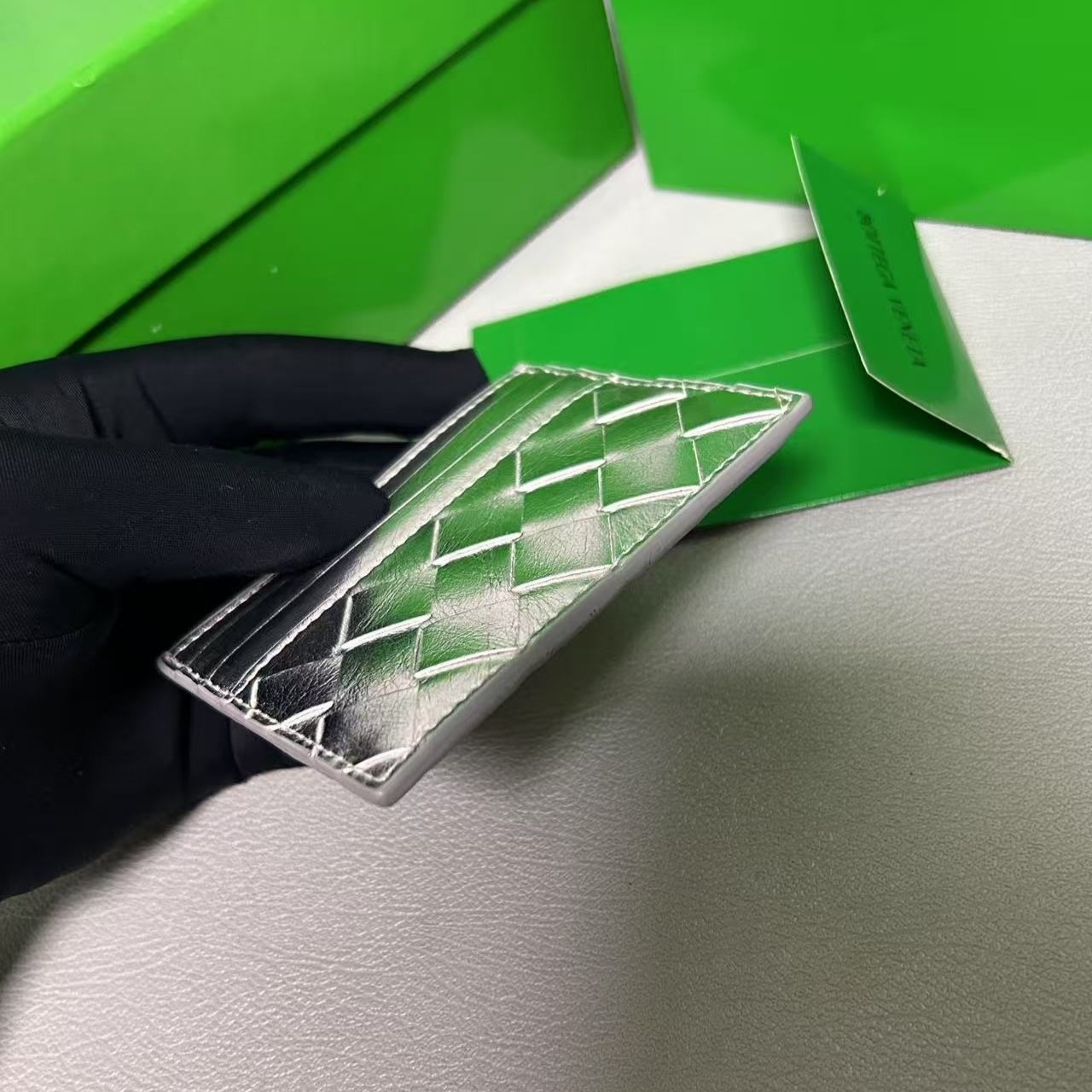 B0tt*ga Ven*ta Credit Card Case Silver For Women 10.5cm/4.1in 796324V4P128101