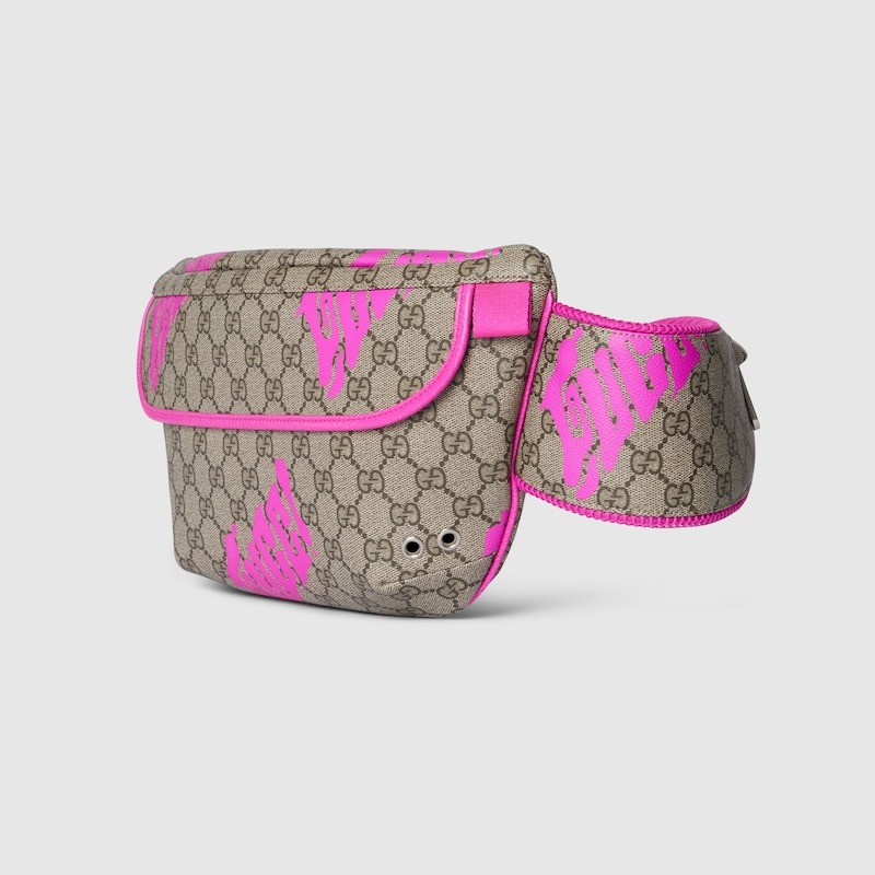 [True-to-ORIGINAL] Gvc*1 Large Belt Bag With Print Bright Pink For Men 32cm/12.6in 834963 FAEQF 9769