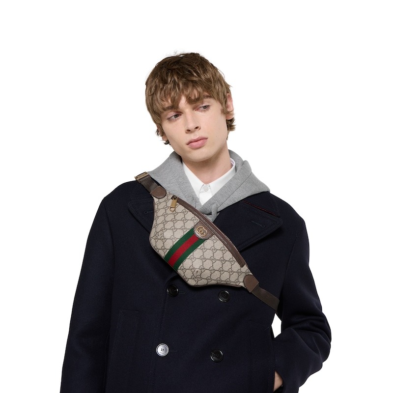 [True-to-ORIGINAL] Gvc*1 Ophidia Small Belt Bag Beige GG Canvas For Men 30cm/11.8in 839106 FAEOF 9745