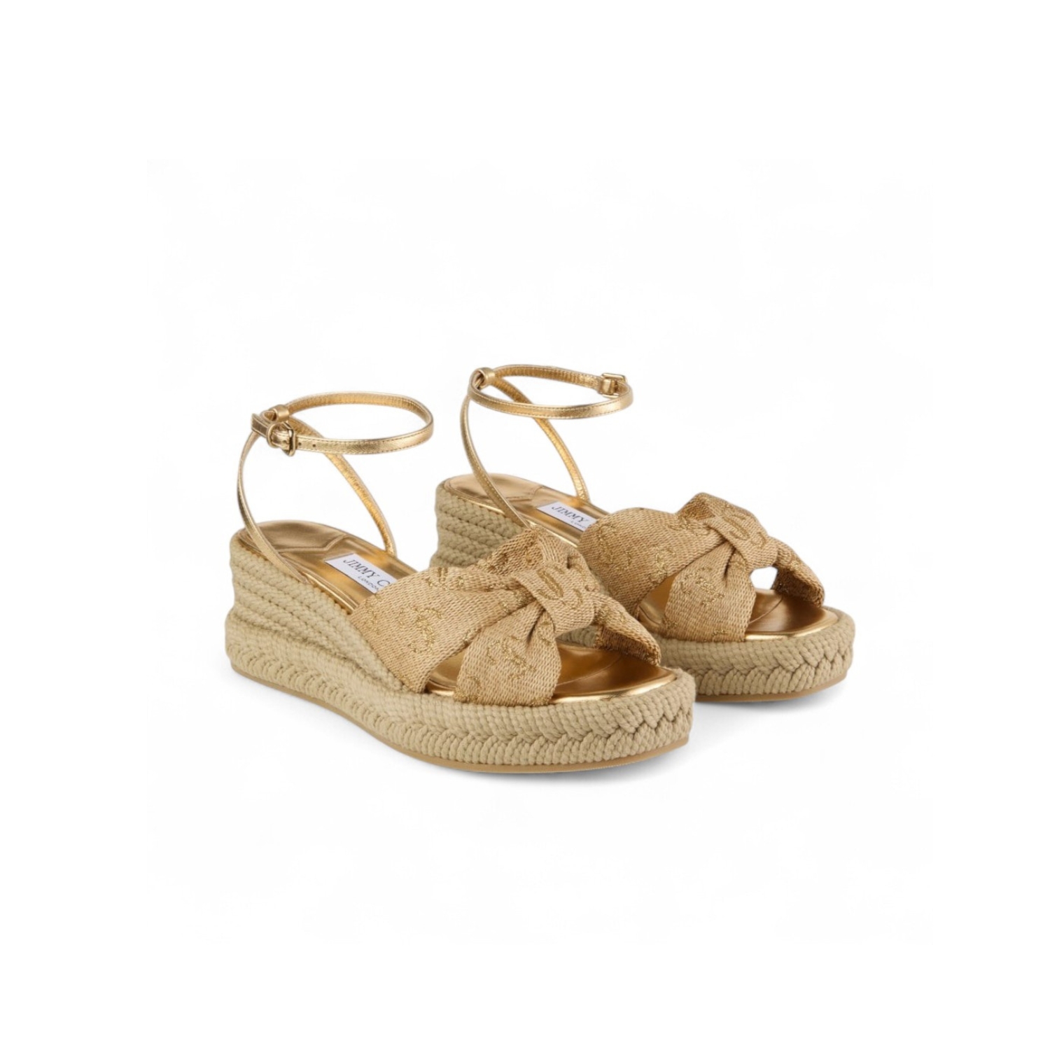 J1m*y Ch00 Aella Wedge 60 Gold For Women AELLAWEDGE60GTJ