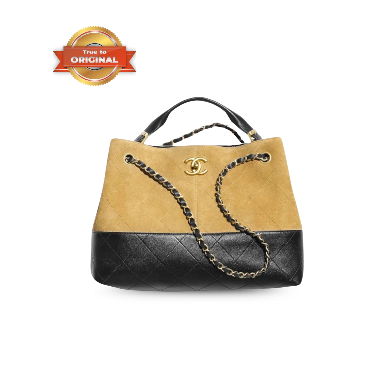 [True-to-ORIGINAL] Ch**el Small Shopping Bag Beige/Black For Women 14.2in/36cm AS5634-B20827-U1536