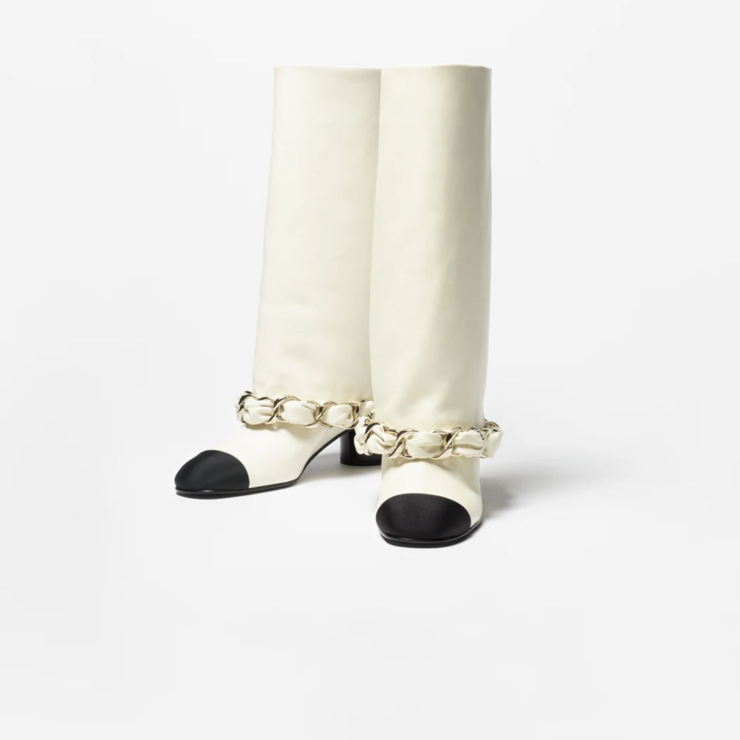 Ch**el High Boots White 50mm For Women – G46677-B21755-U3294