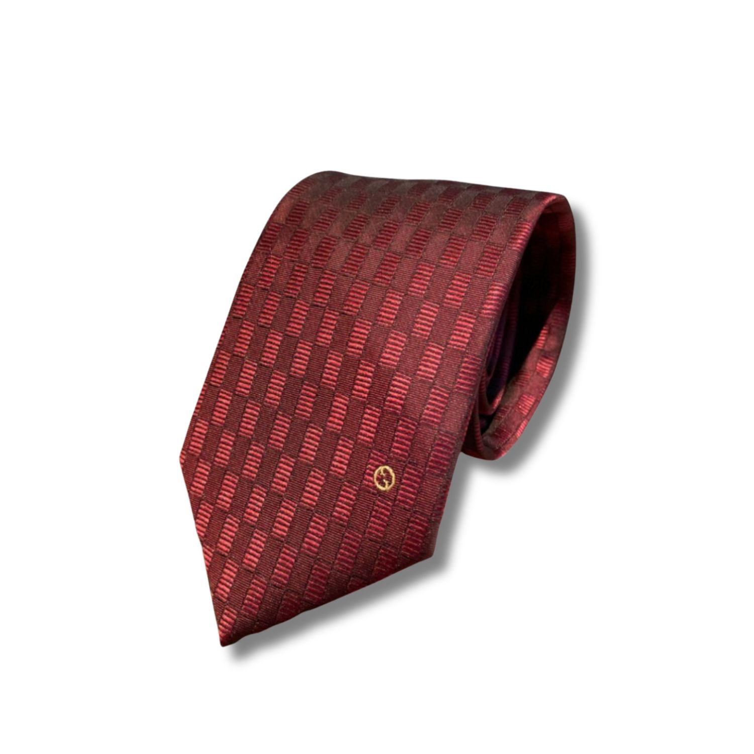 Gvc*1 Geometric Pattern Silk Tie Red For Men