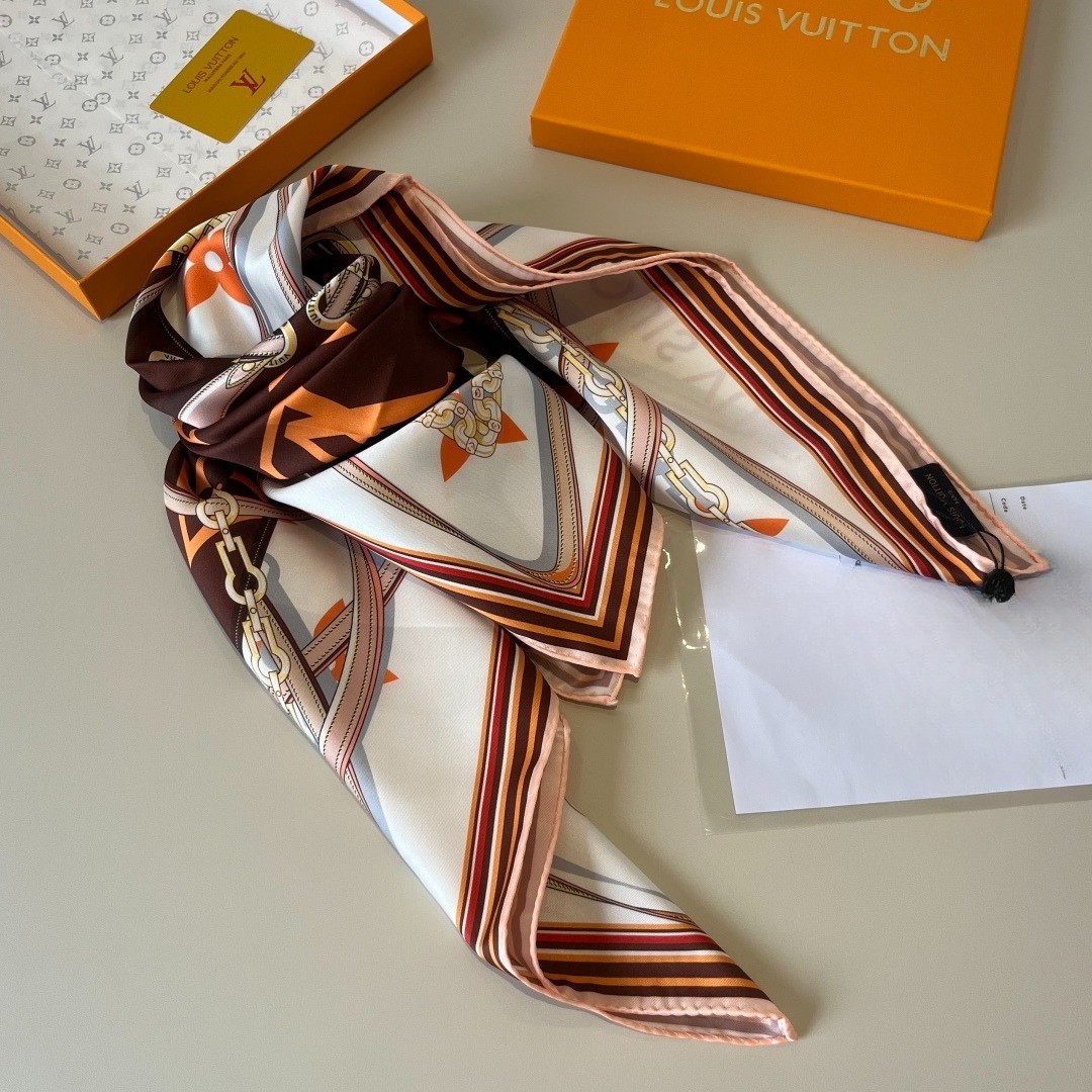 L0vis Vvtt0n Ultimate Monogram Square 90 Scarf Brown For Women 35.4in/90cm M77639